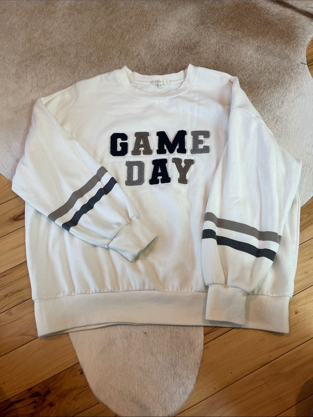 Z Supply Cream Crewneck Sweatshirt S roomy nwot